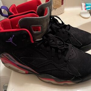 Men Air Jordans.. worn a few times. Nike Air Black and Red High-Tops